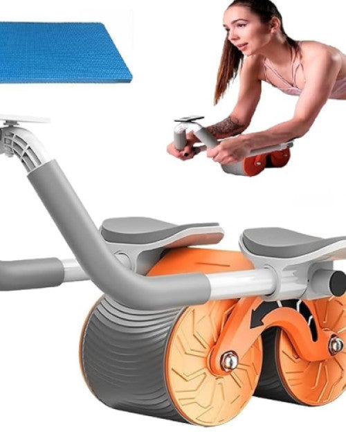 Ab Roller Wheel, Automatic Rebound 2 in 1 Abs Workout, Abdominal Core Strength Muscle Training for Men Women